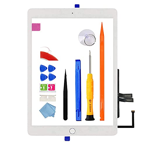JPUNG Screen Replacement for iPad 6 (6th Gen 2018 Released) Digitizer 9.7", Only for iPad 6th Generation A1893 A1954 Touchscreen, + Home Button(No TouchID), Full Repair Kit - Image 1