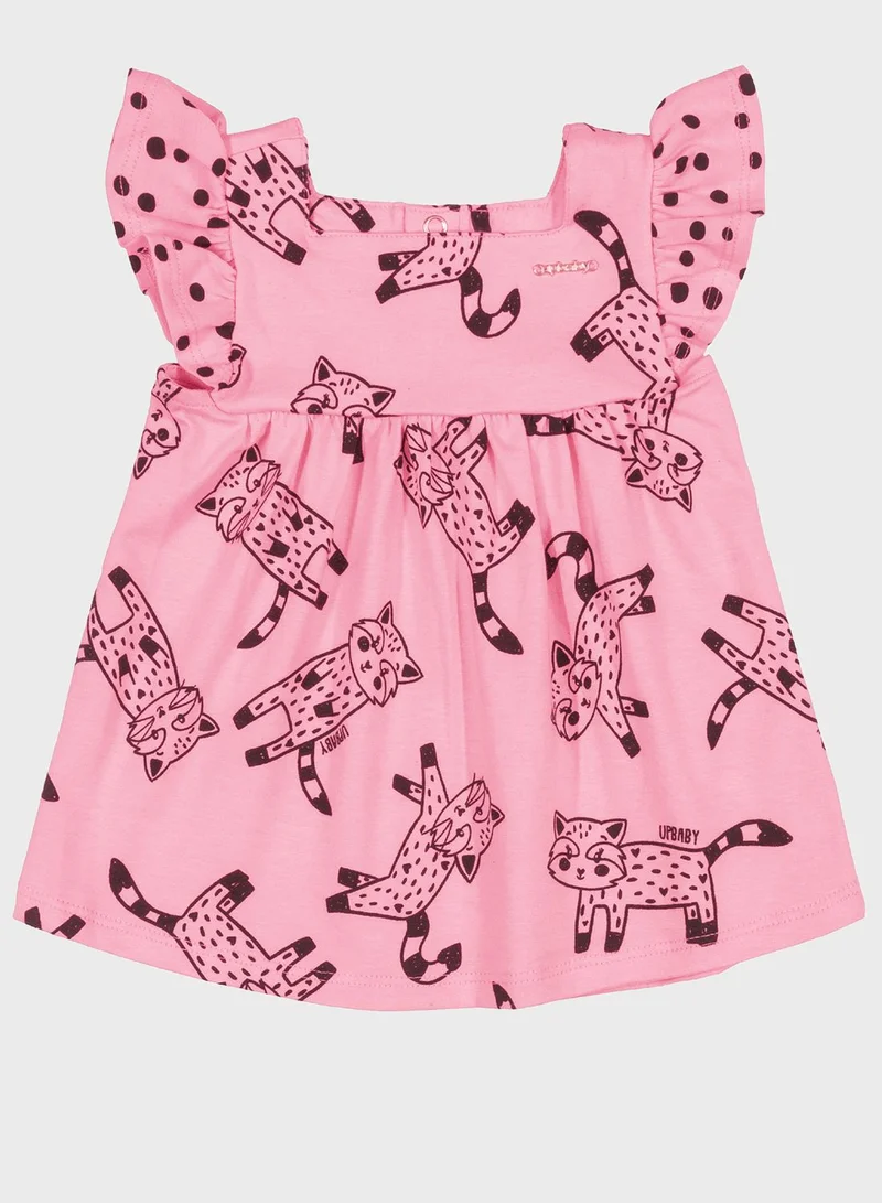 Up Baby Infant Printed Dress And Underwear Set