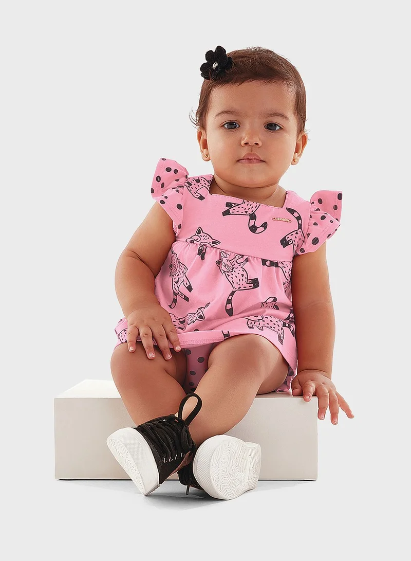 Up Baby Infant Printed Dress And Underwear Set