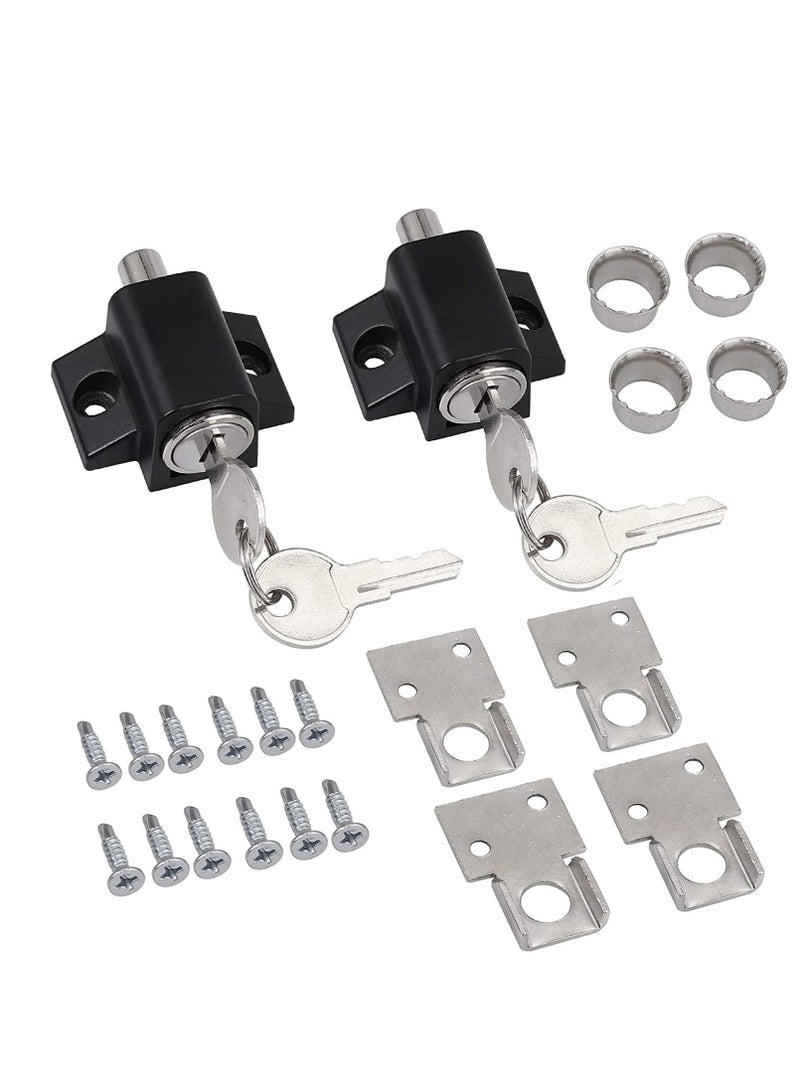 Y&D Sliding Patio Lock Door Lock Reinforcer Privacy Latch Latches Set Security Window and Bolt Universal Locks 2Pcs Black  - Image 1