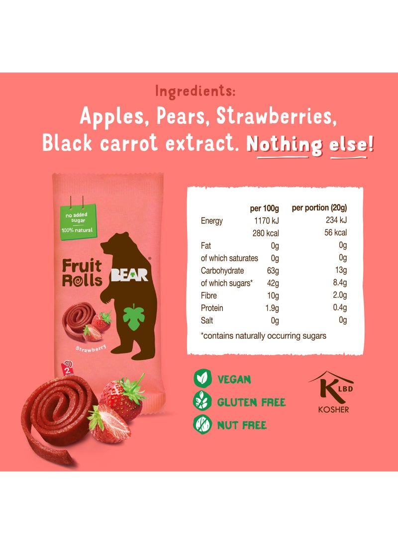 Bear Fruit Rolls Strawberry 20g - Image 2
