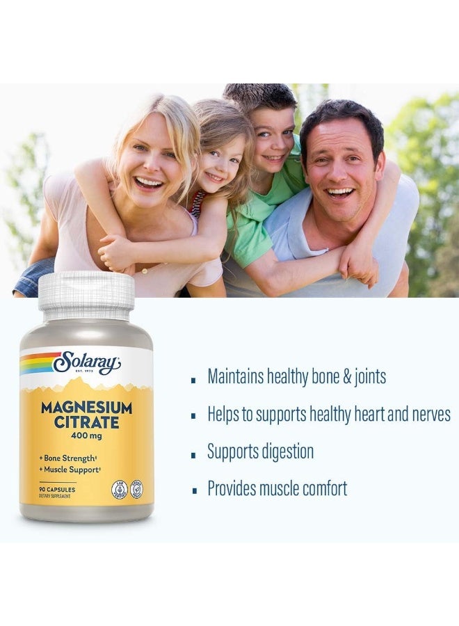 سترات المغنيسيوم ٤٠٠ ملغ، دعم العظام والعضلات، تركيبة عالية الامتصاص، ٩٠ كبسولة نباتية - Image 5
