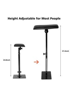 TOPINCN Rest Stand, Metal Professional 24.8-37.4Inch Height Adjustable Rest Bar Pad Tool Great For Home Beauty Studio Salon (Color: Black)  - Image 5