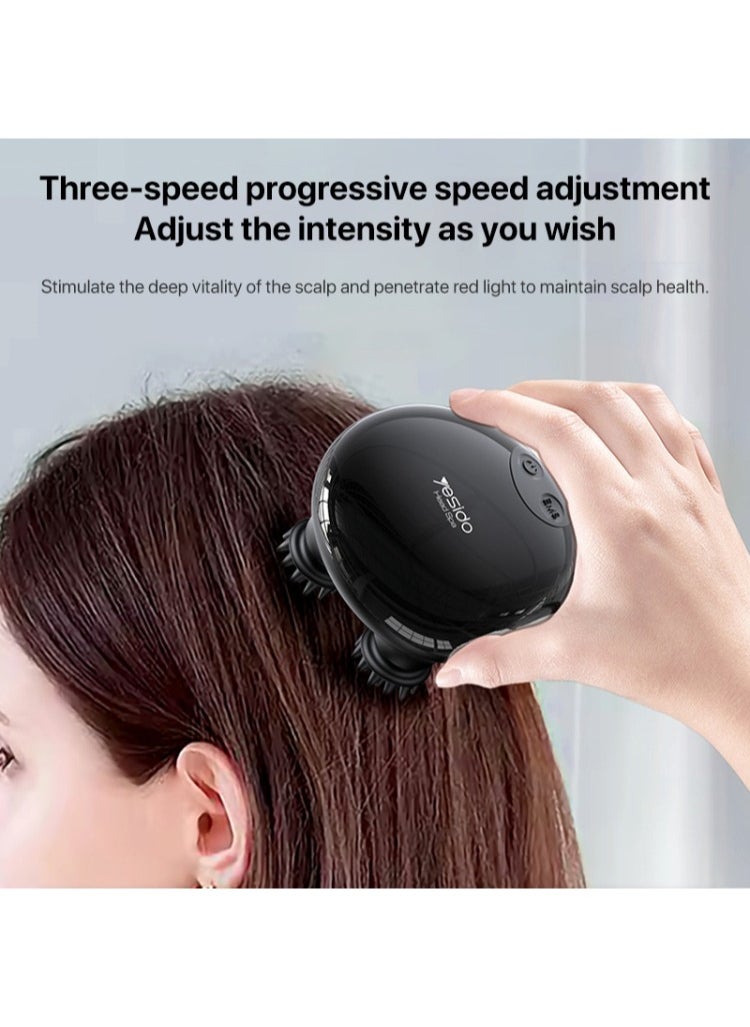 Yesido - MG04 Intelligent Head Massager Care Instrument EMS Black - Image 1