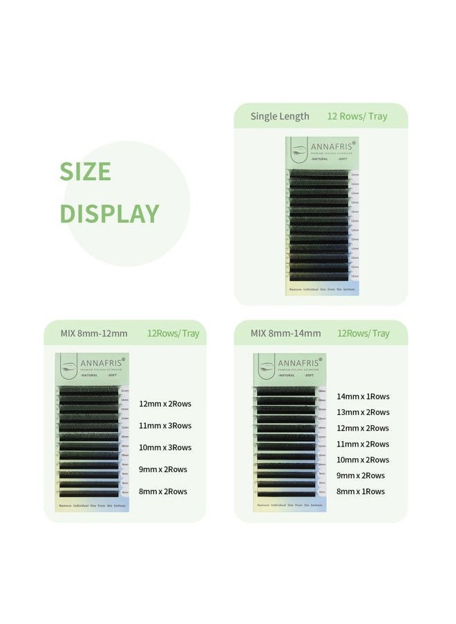 ANNAFRIS 3D Premade Fan W Shape Clover Eyelash Extensions 0.07 D Curl 8-12mm Mix Volume Self Fanning W Lashes Extension Makeup Supplies Professional Use (0.07 D, 8-12mm Mix)  - Image 4