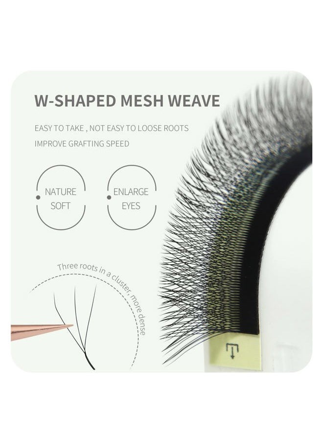 ANNAFRIS 3D Premade Fan W Shape Clover Eyelash Extensions 0.07 D Curl 8-12mm Mix Volume Self Fanning W Lashes Extension Makeup Supplies Professional Use (0.07 D, 8-12mm Mix)  - Image 2