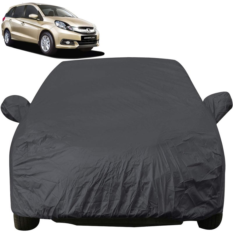 Autofact Car Body Cover with Mirror Pockets Compatible for Honda Mobilio (Triple Stitched, Bottom Fully Elastic, Checks Design) - Image 1