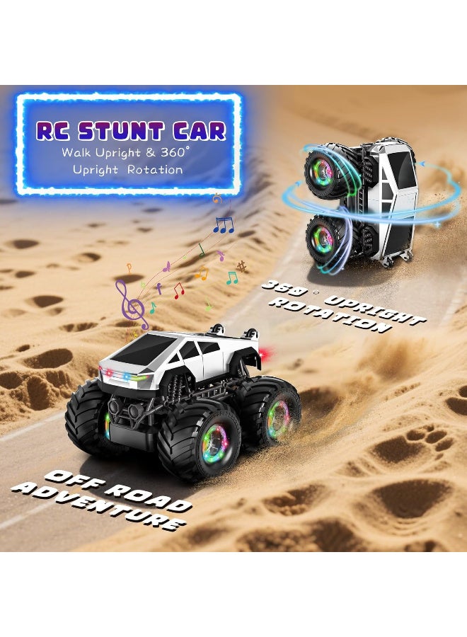 TFiOXL لعبة سيارة تحكم عن بعد للأطفال، تدور 360 درجة، سيارة حيلة رباعية الدفع، شاحنة وحش بمقياس 1:18 مع ضوء وموسيقى، 2.4 جيجاهرتز، قابلة لإعادة الشحن، تضاريس متنوعة، هدية عيد ميلاد للأولاد والبنات - Image 3