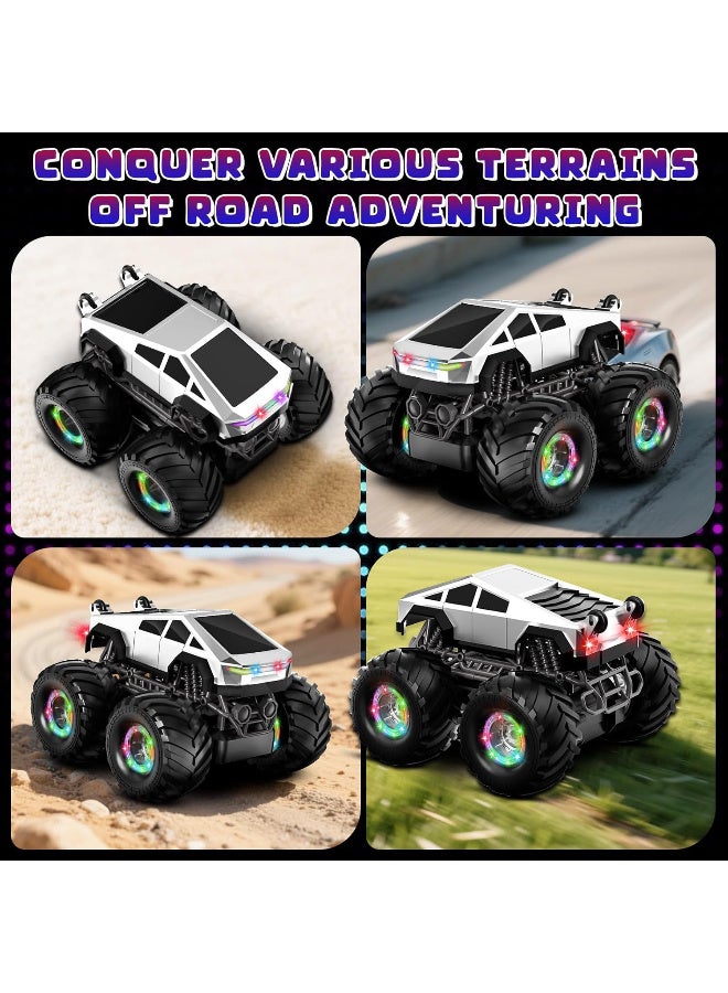 TFiOXL لعبة سيارة تحكم عن بعد للأطفال، تدور 360 درجة، سيارة حيلة رباعية الدفع، شاحنة وحش بمقياس 1:18 مع ضوء وموسيقى، 2.4 جيجاهرتز، قابلة لإعادة الشحن، تضاريس متنوعة، هدية عيد ميلاد للأولاد والبنات - Image 4