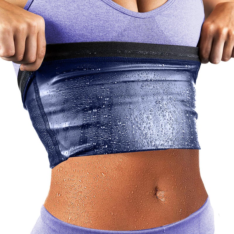 BXVX Sweat Waist Trimmer Trainer Belt Wrap Belly Sweat Band Sauna Slimming Belt for Women Lower Belly Fat Plus Size Deep Blue - Image 1