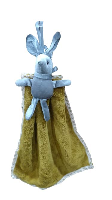 NEERAK Hand Towels, Cute Cartoon (Rabbit) Kitchen Hanging, with Loops, Bathroom, Quick Dry Hand Bath Towel, Soft Absorbent Microfiber Multicolor (Pack of 3) - Image 5
