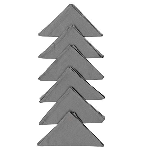 Dekor World Cotton Grey Ogee Printed and Solid Napkin Set (Pack of 12) - Image 3