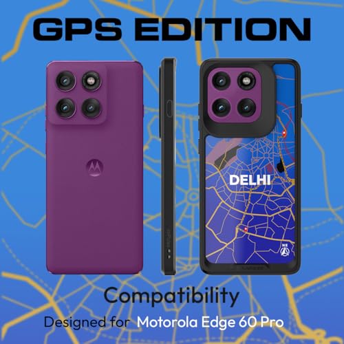 KAPAVER GPS Edition Back Cover Case Compatible with MagSafe, Magnetic Case for Motorola Edge 60 Pro (PC+TPU) (Delhi-Black) - Image 2