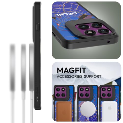 KAPAVER GPS Edition Back Cover Case Compatible with MagSafe, Magnetic Case for Motorola Edge 60 Pro (PC+TPU) (Delhi-Black) - Image 3
