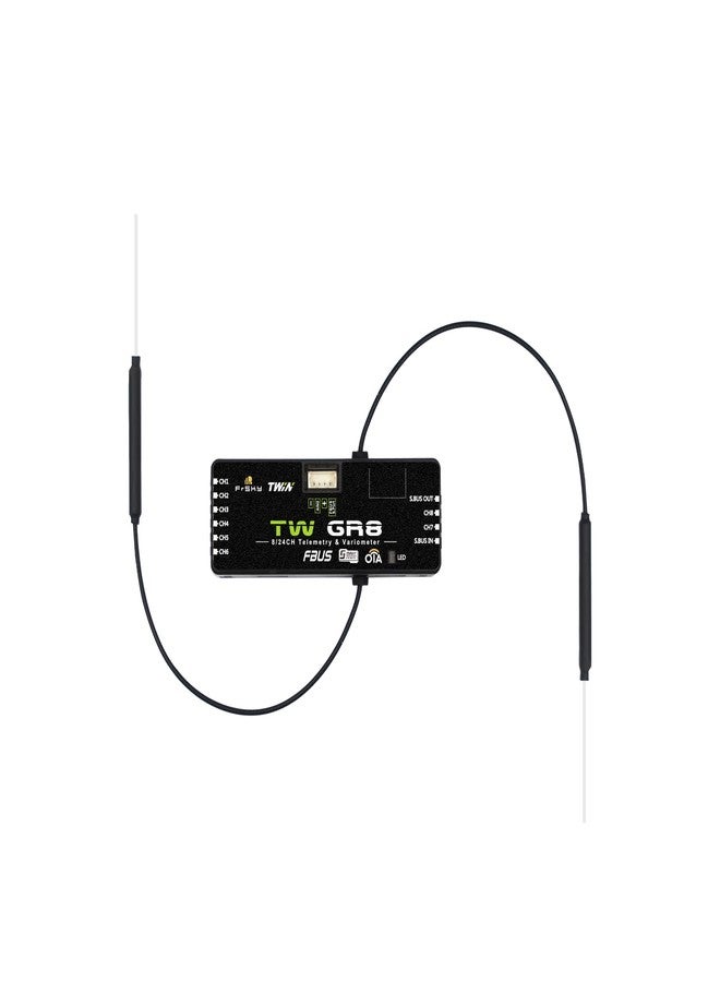 FrSky TW GR8 Dual 2.4GHz Receiver with Vario Sensor 8 PWM Outputs Redundant SBUS Long-Range RC Glider Telemetry Supports FBUS/S.Port OTA Upgradable - Image 3