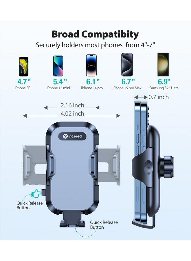 VICSEED Car Phone Holder Mount [All Round Silicone Protection][Doesn'T Slip&Drop] Air Vent Cell Phone Holder For Car Hands Free Easy Clamp Cradle In Vehicle For Iphone Samsung Android Smartphone - Image 4