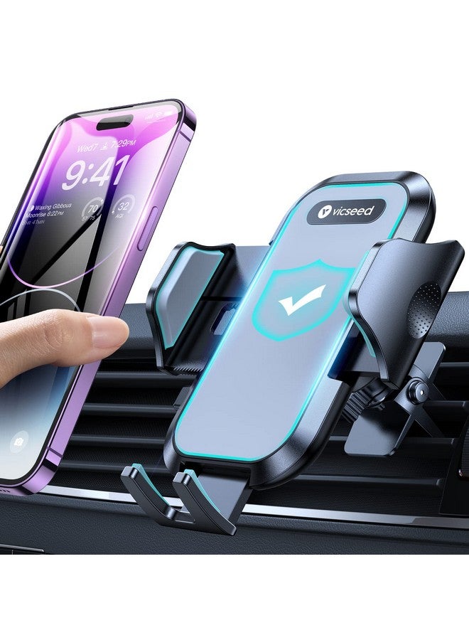 VICSEED Car Phone Holder Mount [All Round Silicone Protection][Doesn'T Slip&Drop] Air Vent Cell Phone Holder For Car Hands Free Easy Clamp Cradle In Vehicle For Iphone Samsung Android Smartphone - Image 1