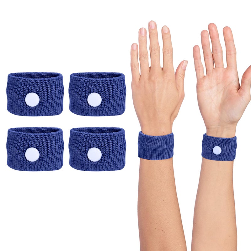 COMFYTHERA Motion Sickness Wristband AntiNausea Acupressure Wrist Band for Nausea Relief Dizziness and Vomiting from Car Sea Boat Flying Travel Sickness for Adults and Kids Dark Blue Large 2 Pairs - Image 3