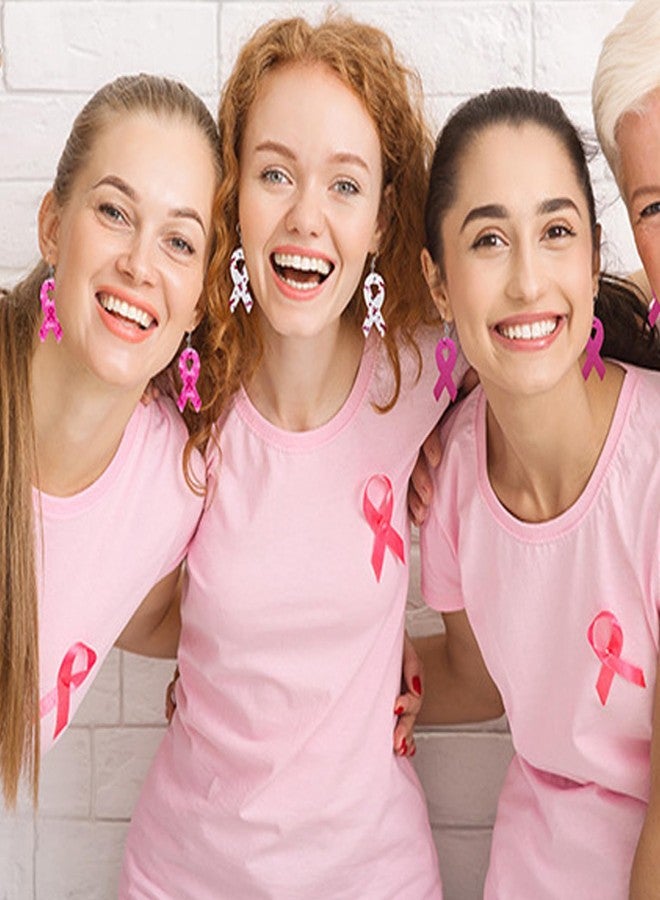Dcfywl731 4Pairs Breast Cancer Earrings for Women Pink Ribbon Breast Cancer Gifts Breasts Cancers Awareness Accessories - Image 2