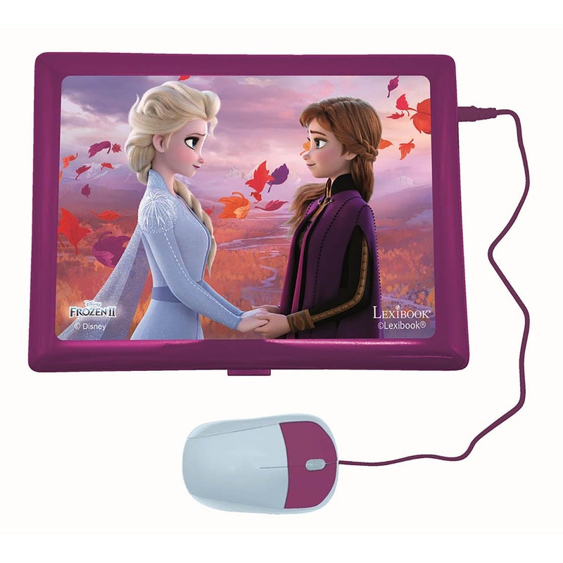 LEXiBOOK Disney Frozen 2  Educational and Bilingual Laptop SpanishEnglish  Girls Toy with 124 Activities to Learn Play Games and Music with Elsa  Anna  BluePurple JC598FZi2 - Image 3