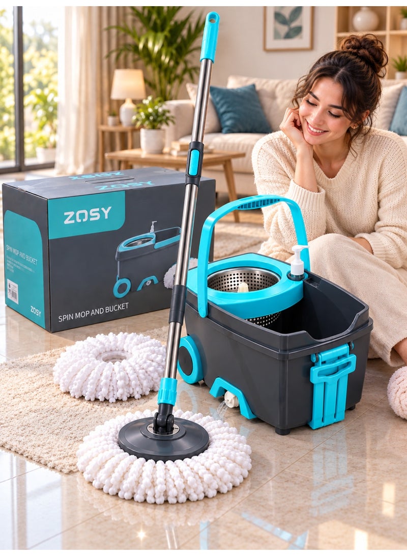 Supplier Spin Mop Floor Cleaning Set with Bucket and Wringer | Foldable & Adjustable Handle | Easy Cleaning and Wringing | Practical Home Design - Image 2