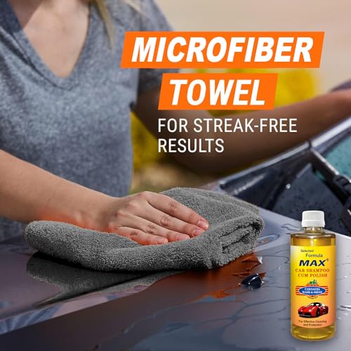 MAX Car Care Combo of Car Shampoo Come Polish 500 ML, Microfiber Cloth 350 gsm and Microfiber Wash Mitt | Suits both Bucket Wash and Foam Wash - Image 5