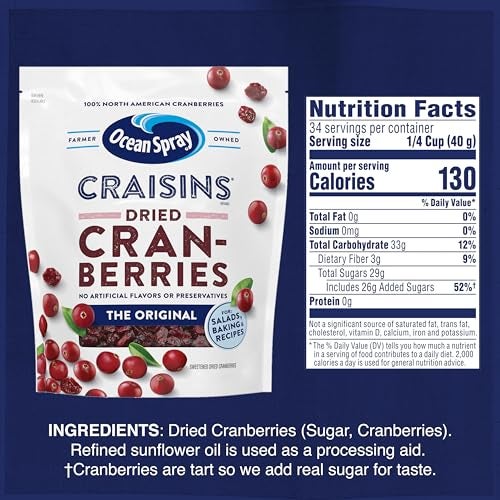 Ocean Spray Craisins Original Dried Cranberries Dried Fruit 48oz - Image 5