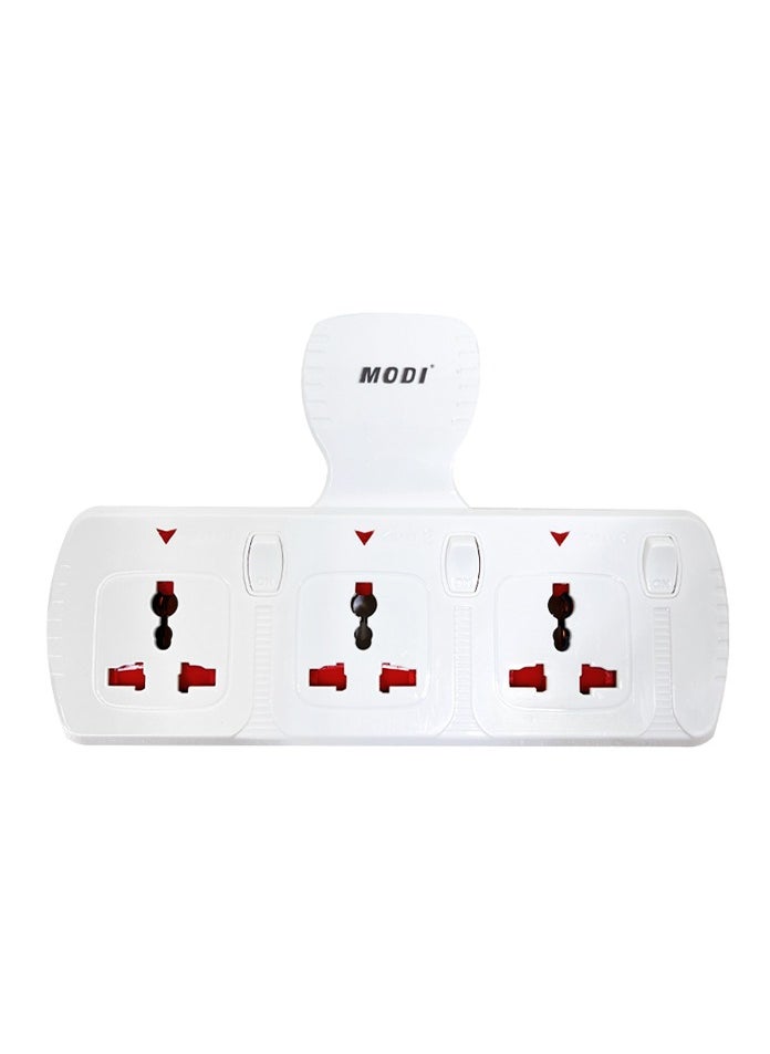 MODI - Multi Plug Power Extension Adapter 3 Way Universal Wall Socket UK 3 Pin Socket For Home Office And Kitchen - Image 1