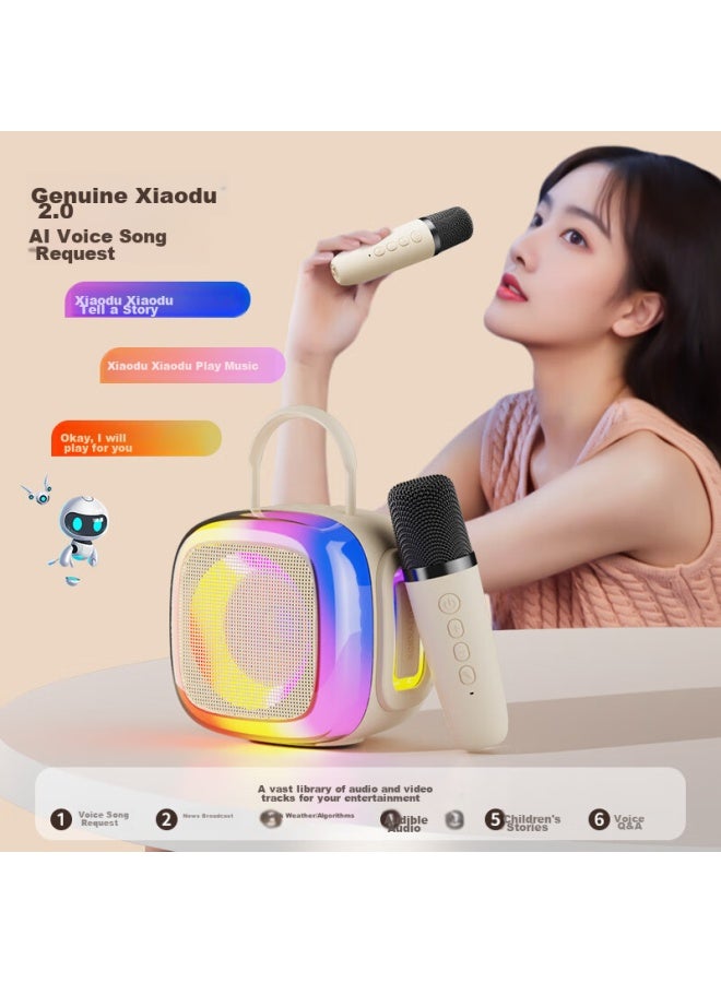 KONKA Kn12 Microphone Speaker With Built-in Sound Card, Karaoke Microphone, Home Ktv Speaker, Outdoor Portable Wireless Bluetooth Speaker, Singing Device, All-in Children's Karaoke - Image 2