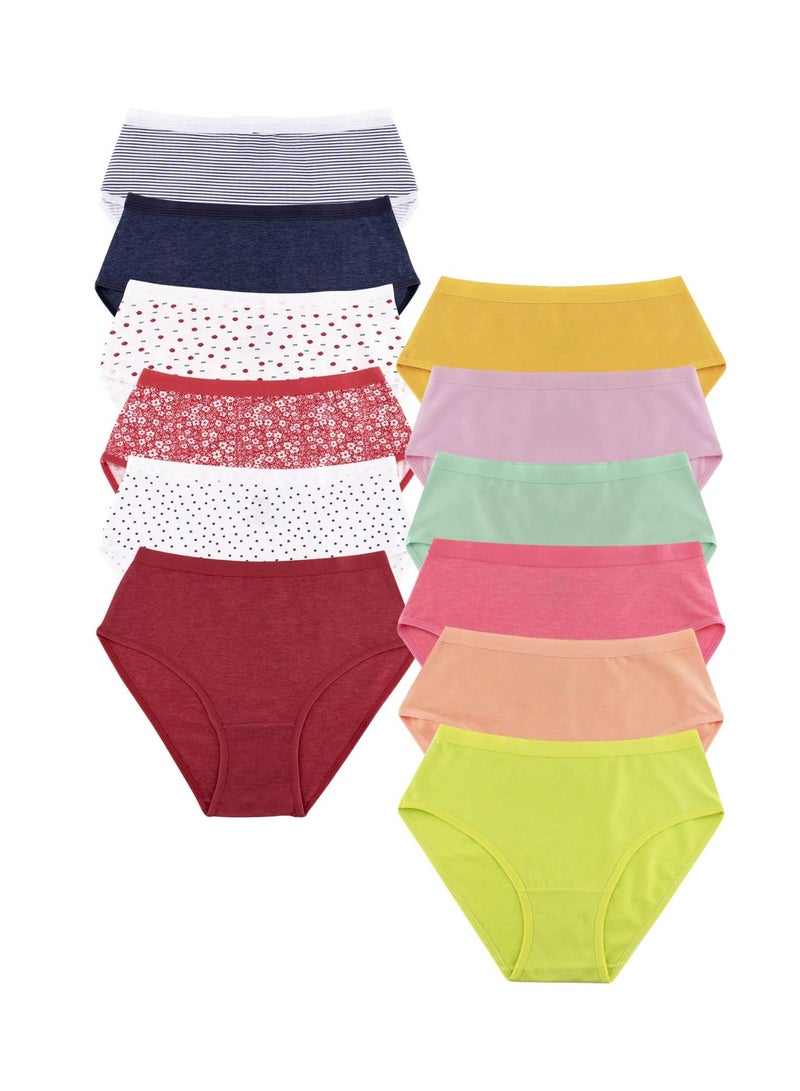Milk Pack of 12 Cotton Classic Brief Panties Underwear - Image 2