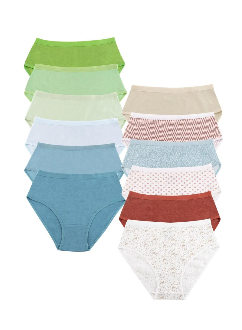 Milk Pack of 12 Cotton Classic Brief Panties Underwear - Image 1