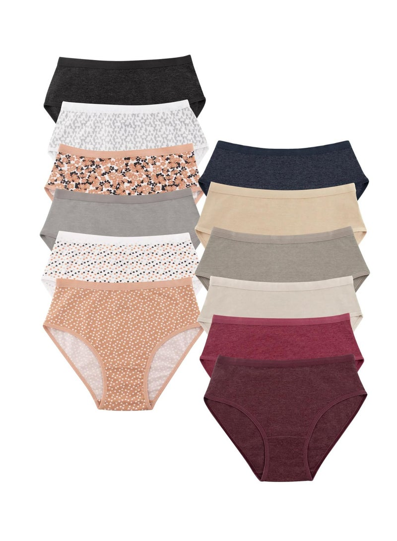 Milk Pack of 12 Cotton Classic Brief Panties Underwear - Image 5