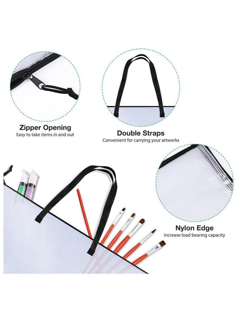 Opret Opret 19x25 inch Art Portfolio Bags, Artwork Storage Case with Handle and Zipper Vinly Mesh Folder Organizers for Bulletin Boards, Scrapbooks, Keepsake and Poster Storage  - Image 3