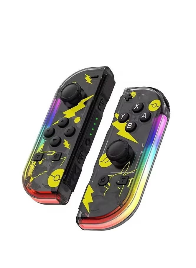 وحدة تحكم لاسلكية لـ Switch - بديل مطوّر للجوي باد مع اهتزاز مزدوج ووظيفة الإيقاظ من السكون والتصوير، بتصميم أسود شفاف - Image 2