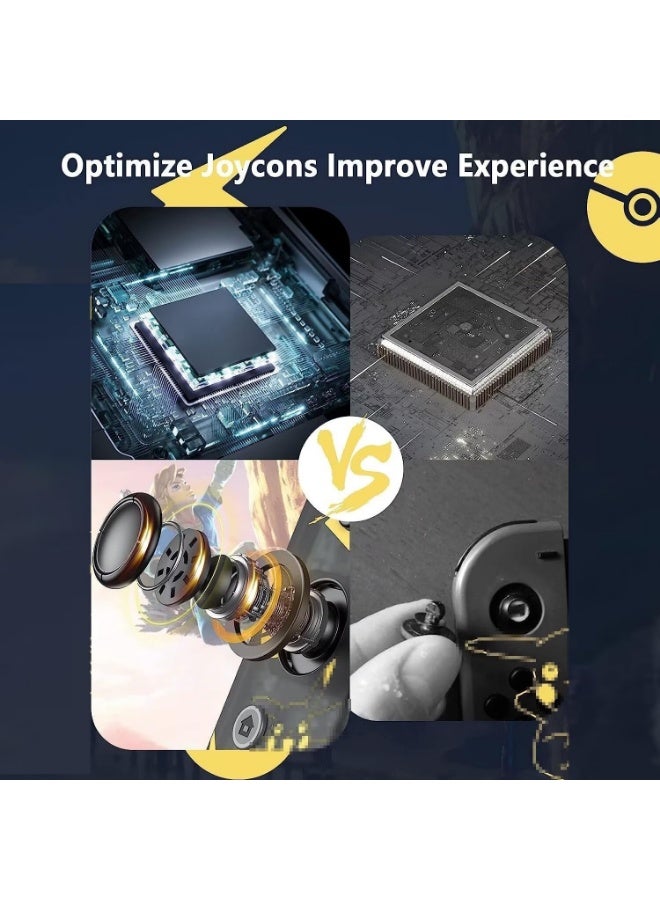 وحدة تحكم لاسلكية لـ Switch - بديل مطوّر للجوي باد مع اهتزاز مزدوج ووظيفة الإيقاظ من السكون والتصوير، بتصميم أسود شفاف - Image 4