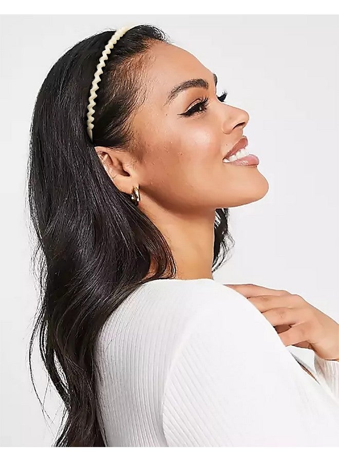 ووفوووفو ربطات شعر بلاستيكية من WOVOWOVO مزودة بأسنان، 10 قطع من ربطات الرأس الرفيعة للنساء والفتيات والمراهقات، مشط شعر مانع للانزلاق، ربطات رأس وإكسسوارات شعر - Image 5