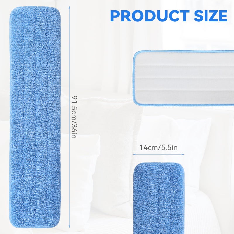 BeiLan 36" Microfiber Pad for Rubbermaid Commercial 36 Inch Mop Head - 6 Pack Replacement Wet & Dry Commercial Reusable Cleaning Mop Refills Fit for Any Microfiber Flat Mop System 36" - Image 2