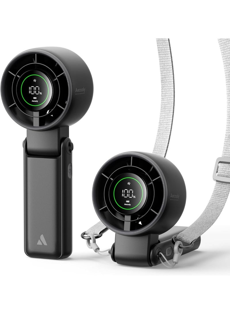 Aecooly 3 IN 1 Portable Fan, Turbo Handheld USB Rechargeable Mini Personal [22H Max Cooling Time], Battery Powered Small Foldable Pocket Fan for Travel... - Image 1