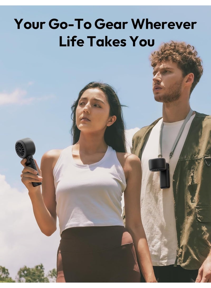 Aecooly 3 IN 1 Portable Fan, Turbo Handheld USB Rechargeable Mini Personal [22H Max Cooling Time], Battery Powered Small Foldable Pocket Fan for Travel... - Image 4