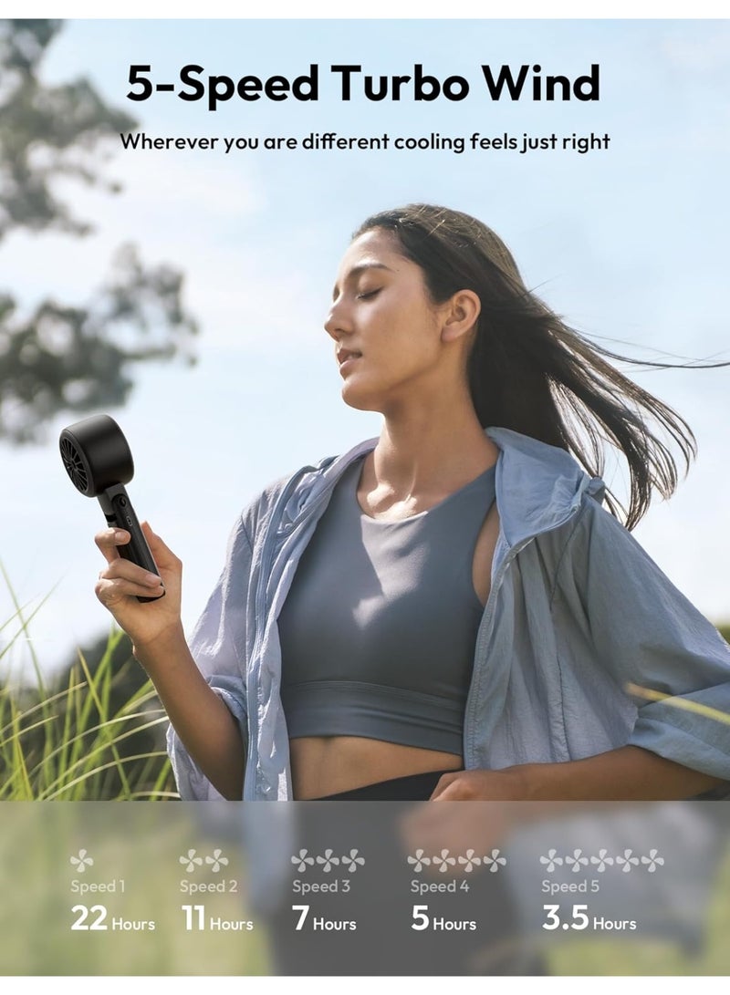 Aecooly 3 IN 1 Portable Fan, Turbo Handheld USB Rechargeable Mini Personal [22H Max Cooling Time], Battery Powered Small Foldable Pocket Fan for Travel... - Image 3