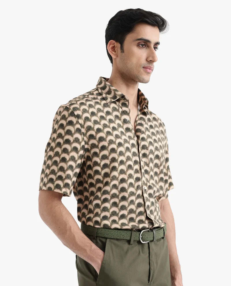 Rare Rabbit Men's Abstract Geometric Print Shirt
