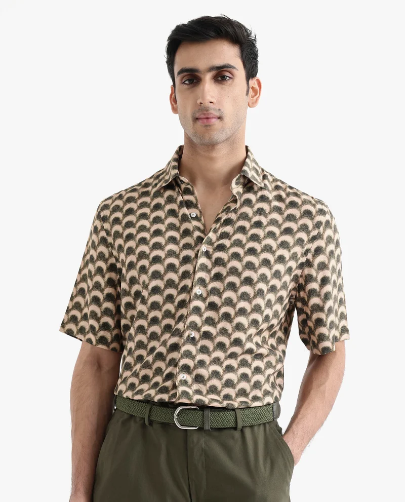 Rare Rabbit Men's Abstract Geometric Print Shirt