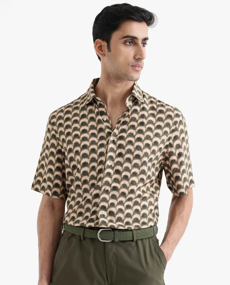 Rare Rabbit Men's Abstract Geometric Print Shirt