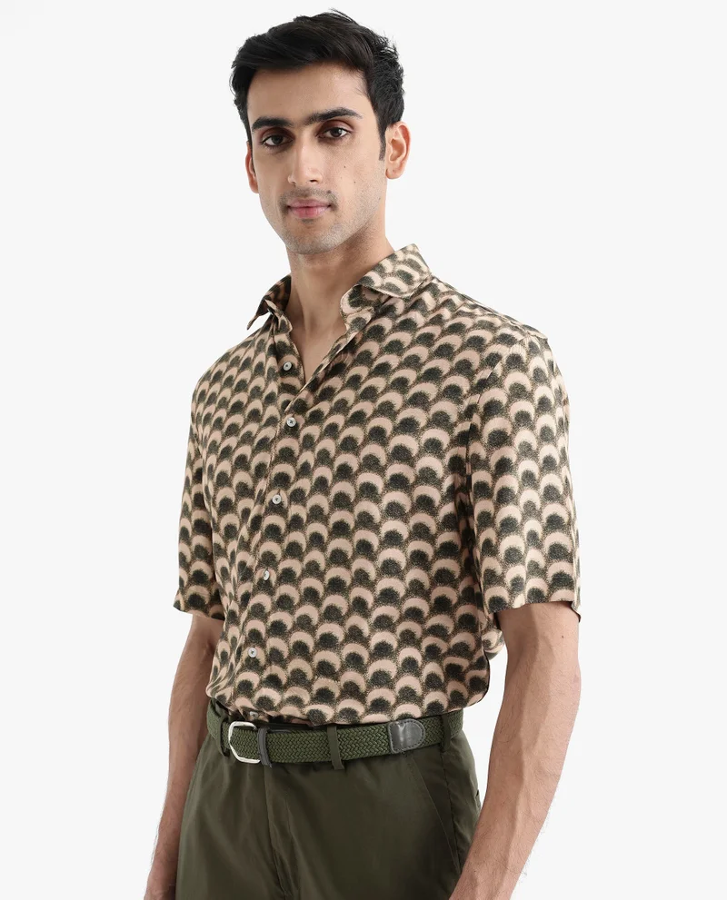 Rare Rabbit Men's Abstract Geometric Print Shirt