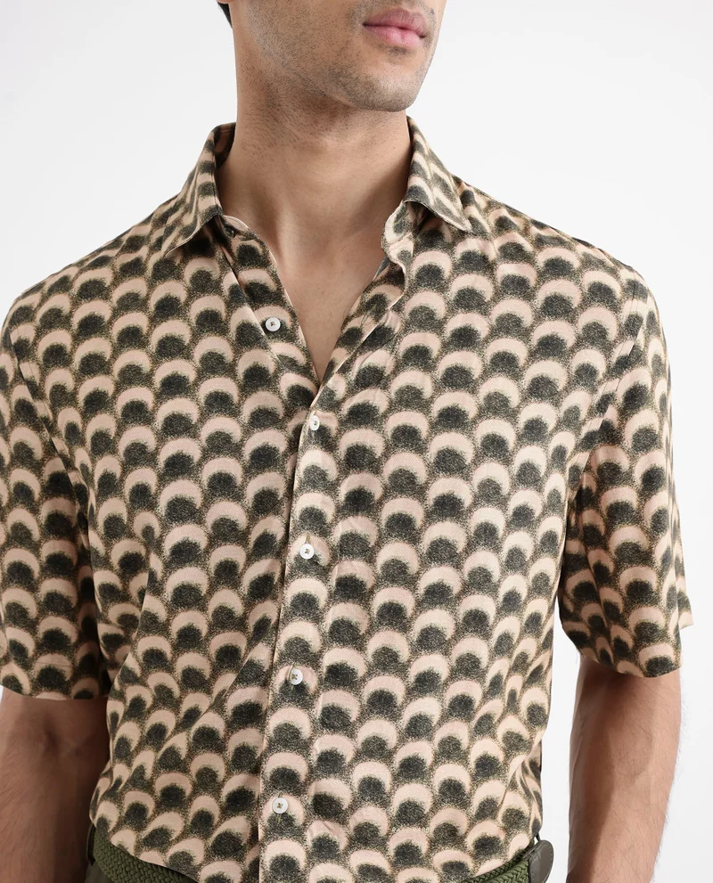 Rare Rabbit Men's Abstract Geometric Print Shirt