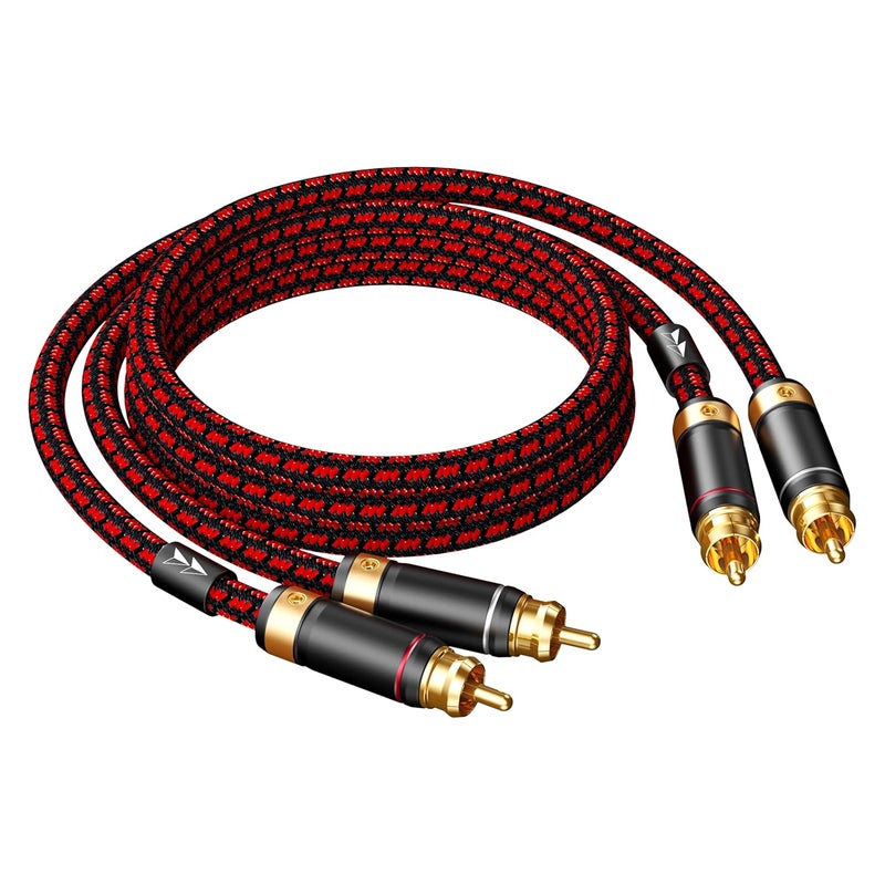Dual RCA male-to-male stereo audio cable, gold-plated 4N oxygen-free copper core 3m - Image 2