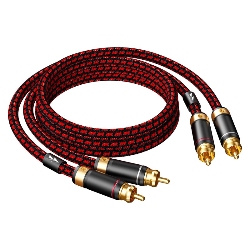 Dual RCA male-to-male stereo audio cable, gold-plated 4N oxygen-free copper core 3m - Image 1