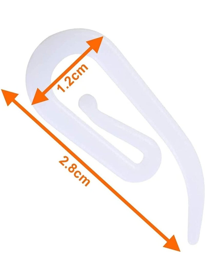 100 حزمة بلاستيك ستائر خطايات ، قابل للتعديل ستائر ستائر شريط كليب خطايات ، خطايات ستائر ، متينة وقوية ، سهلة التركيب ، لستار النافذة أو ستائر الباب ، 2.8x1.2cm - Image 2