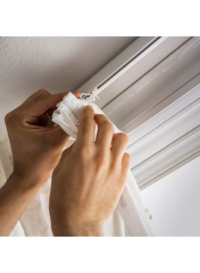 100 حزمة بلاستيك ستائر خطايات ، قابل للتعديل ستائر ستائر شريط كليب خطايات ، خطايات ستائر ، متينة وقوية ، سهلة التركيب ، لستار النافذة أو ستائر الباب ، 2.8x1.2cm - Image 3