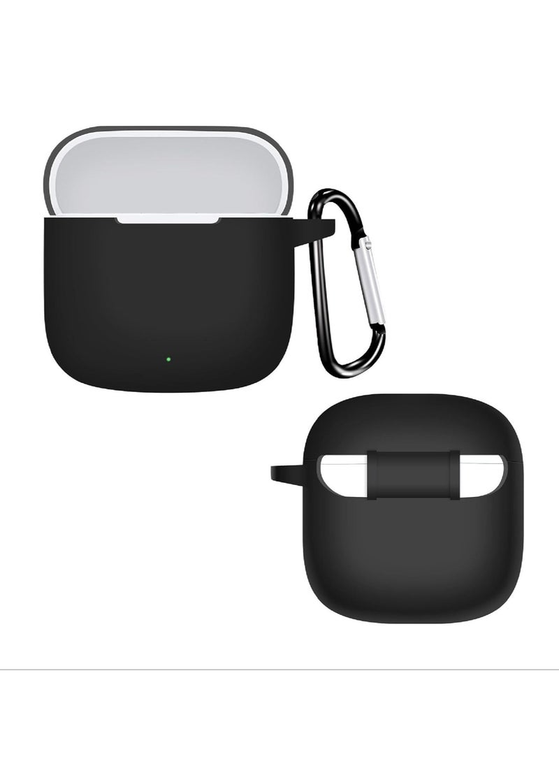 Generic - Silicone Case Compatible with Huawei Freebuds SE 2 Earbuds, Soft Silicone Protective Case Cover, Shockproof Sleeve with Carabiner (Black) - Image 1